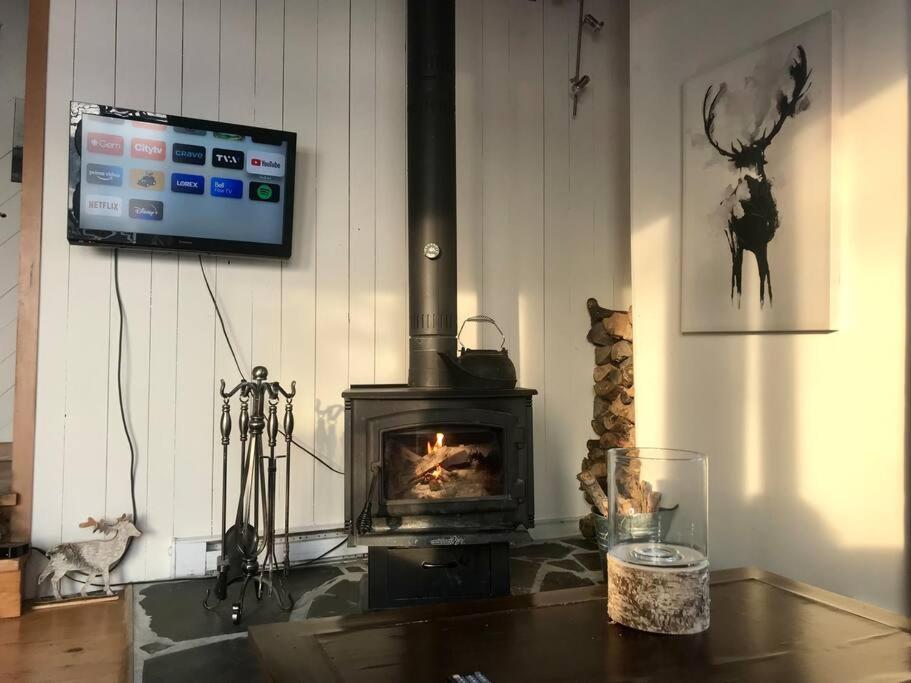 Om Chalet 2 Avec Spa Et Foyer Borde Du Fleuve St-Pierre-de-l'Île-d'Orléans Kültér fotó